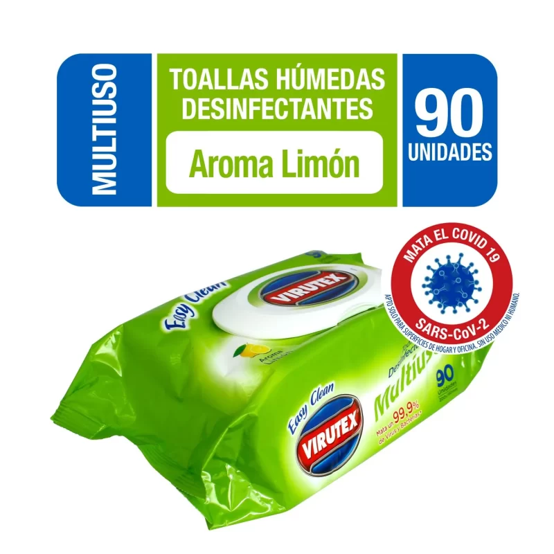 TOALLA DESINFECTANTE VIRUTEX,90U<br>COD: S0338