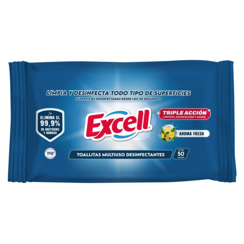 TOALLA DESINFECTANTE EXCELL 50U<br>COD: S0338