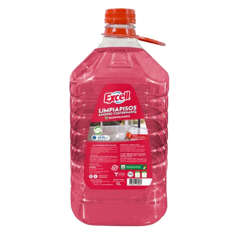 LIMPIAPISOS DESINFECTANTE EXCEL MANZANA-CANELA 5L<br>COD: S0340
