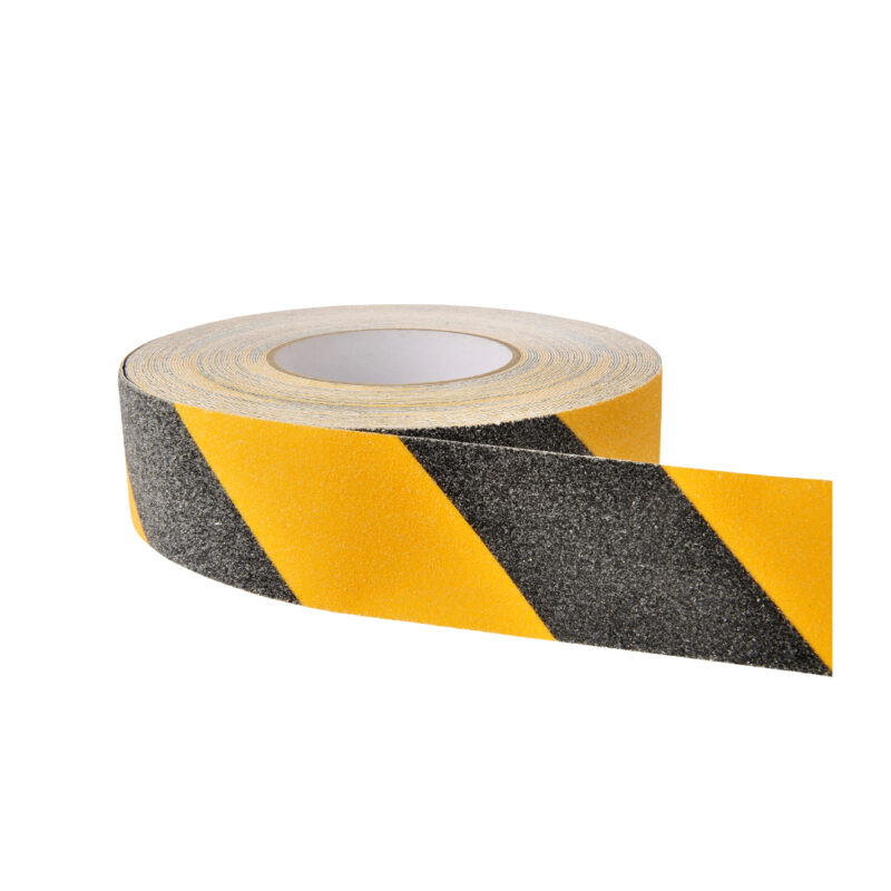 CINTA NEGRO-AMARILLO ANTIDESLIZANTE  50MMX5MT>COD: S0479